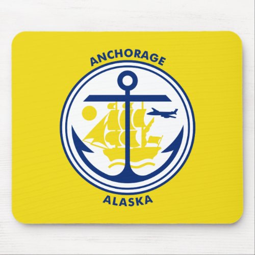 Flag of Anchorage Alaska Mouse Pad