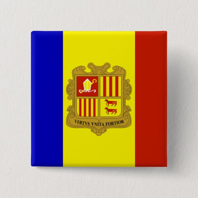 Flag of Andorra Button (Front)