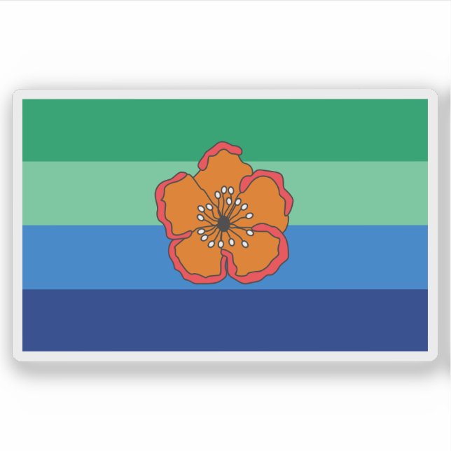 Flag of Angaur State, Palau Sticker (Front)