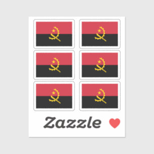 Flag of Angola Collection pack of 6 Sticker