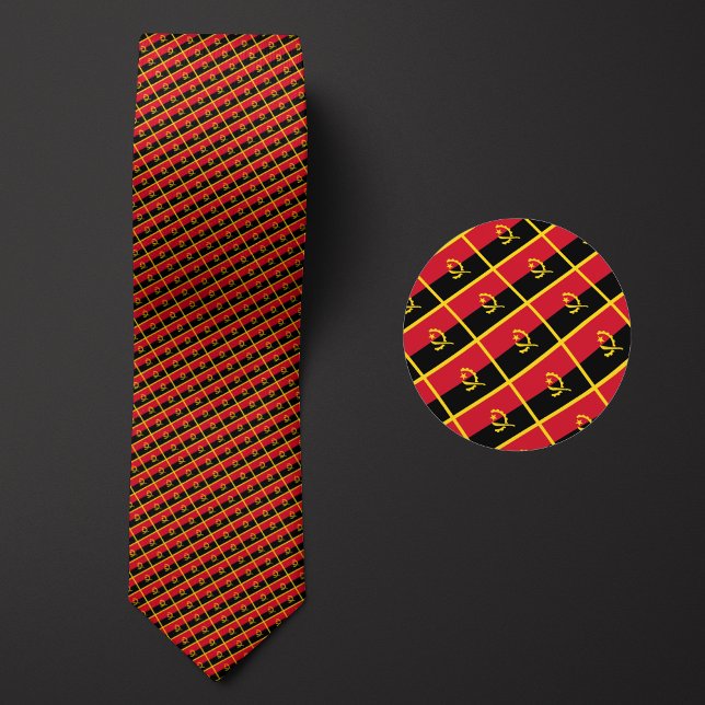 Flag of Angola Pattern Neck Tie (Creator Uploaded)