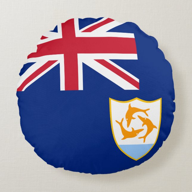 Flag of Anguilla Round Pillow (Front)
