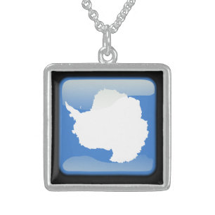 Flag of Antarctica Sterling Silver Necklace