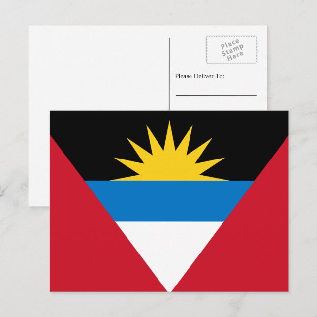 Flag of Antigua and Barbuda, Antiguan Barbudan Postcard (Front/Back)