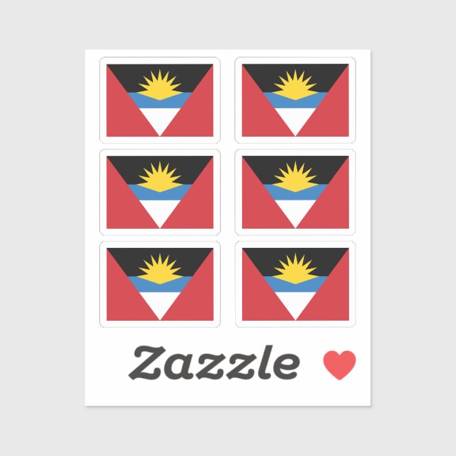 Flag of Antigua and Barbuda Collection pack of 6 Sticker (Sheet)