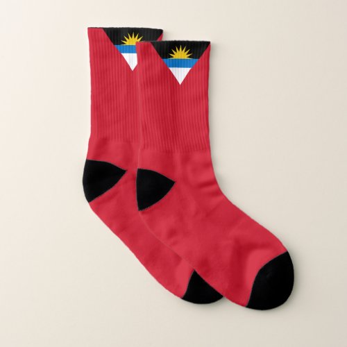 Flag of Antigua  Barbuda West Indies Red Socks