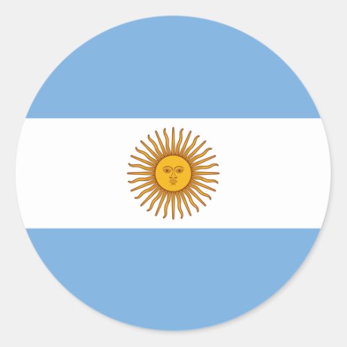 Flag of Argentina _ Bandera de Argentina Classic Round Sticker