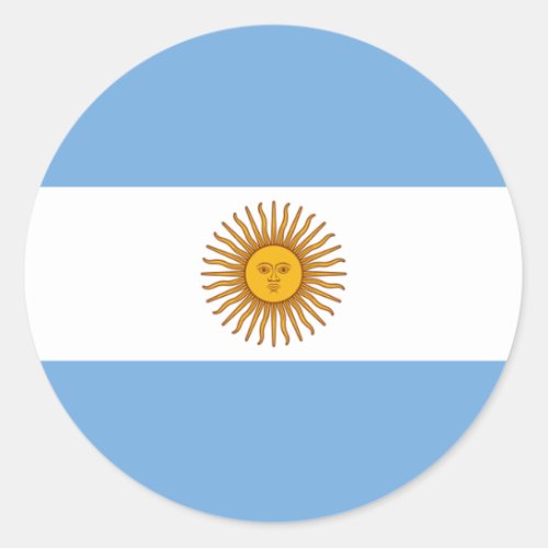 Flag of Argentina _ Bandera de Argentina Classic Round Sticker