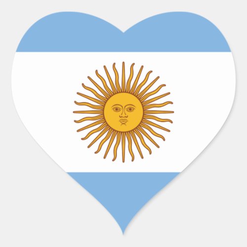 Flag of Argentina _ Bandera de Argentina Heart Sticker