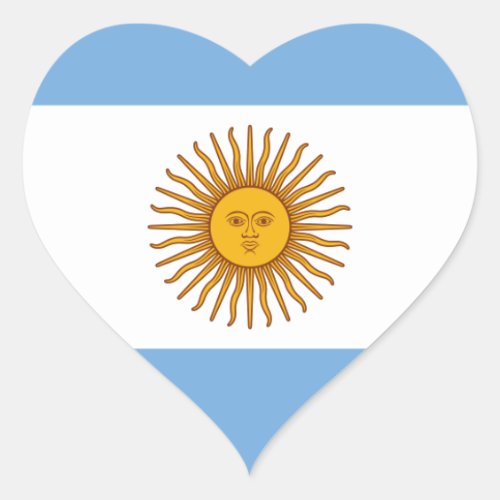 Flag of Argentina _ Bandera de Argentina Heart Sticker
