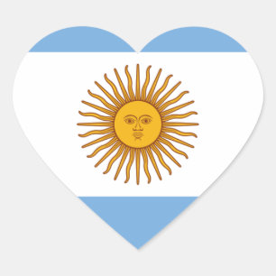 Flag of Argentina - Bandera de Argentina Heart Sticker