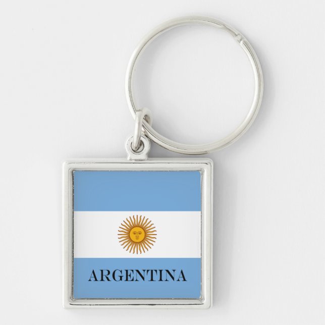 Flag of Argentina Bandera De Argentina Keychain (Front)