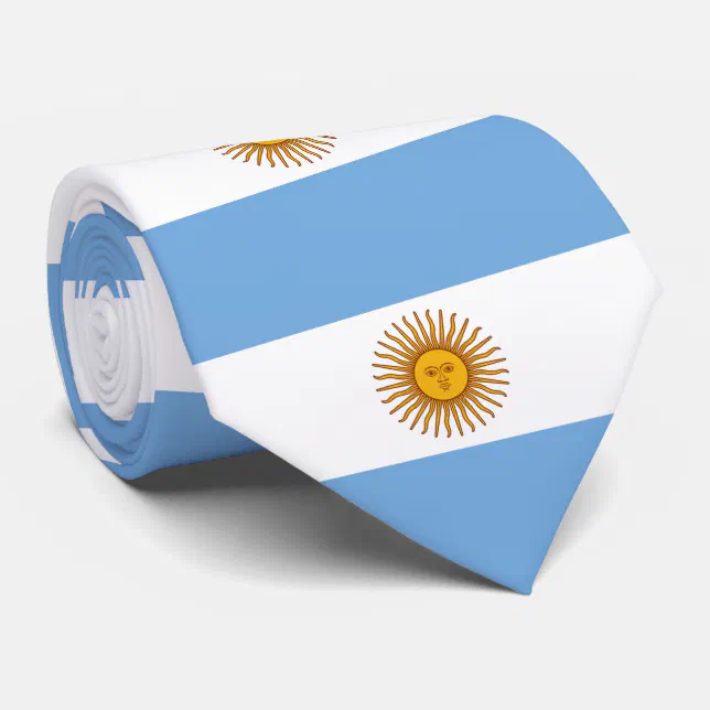 Flag of Argentina Bandera De Argentina Neck Tie (Rolled)