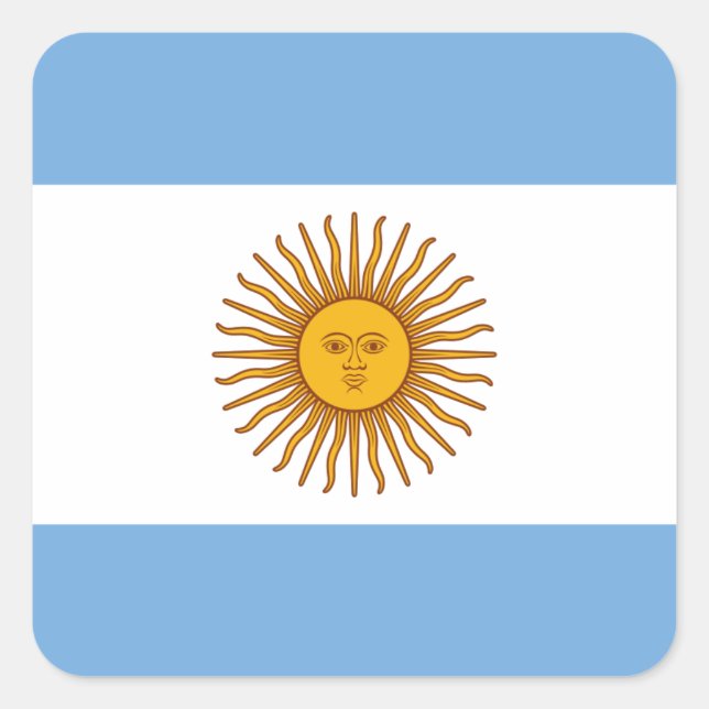 Flag of Argentina - Bandera de Argentina Square Sticker (Front)