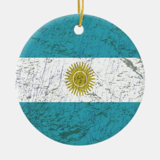 Flag of Argentina Ceramic Ornament (Front)