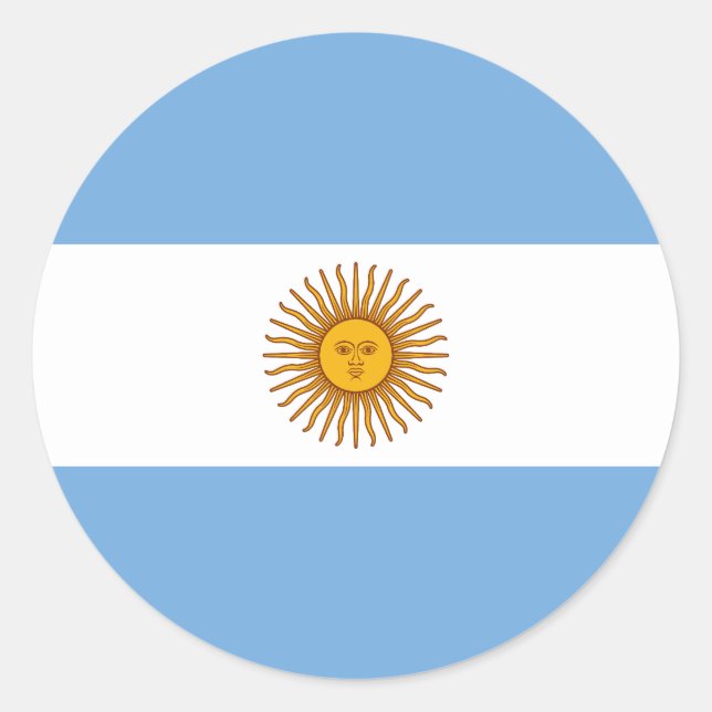 Flag of Argentina Classic Round Sticker (Front)