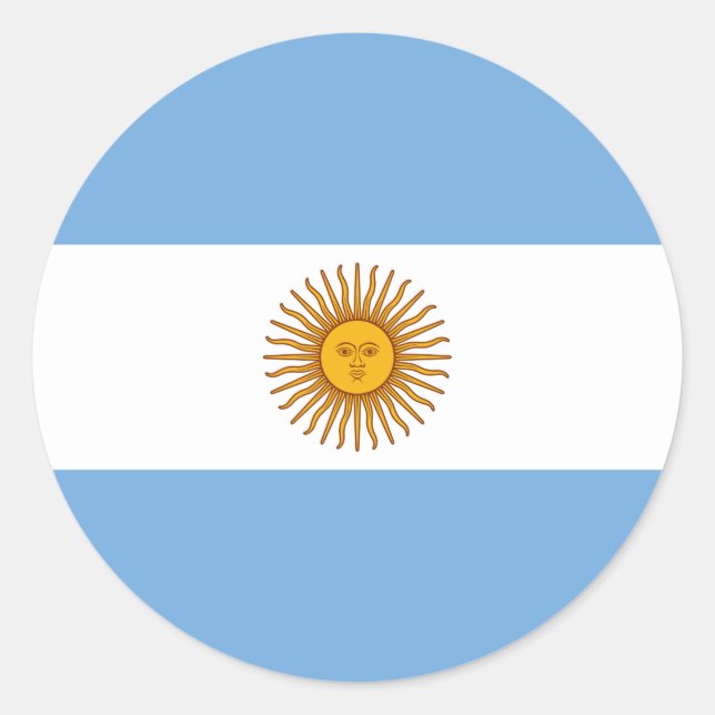 Flag of Argentina Classic Round Sticker (Front)