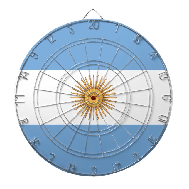 Flag of Argentina Dartboard With Darts (Front)