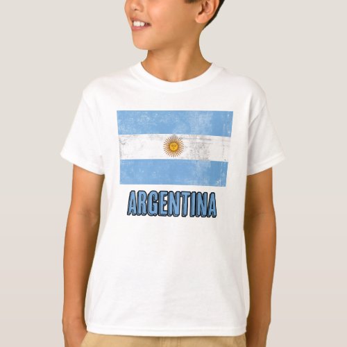 Flag of Argentina Grunge look T_Shirt