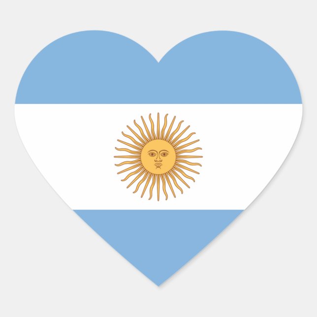 Flag of Argentina Heart Sticker (Front)