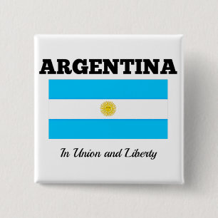 Flag of Argentina, labeled with motto Button