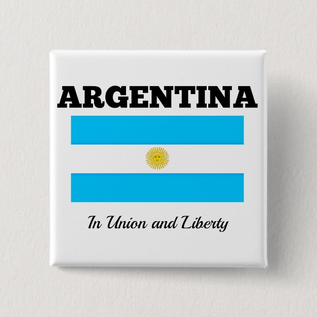 Flag of Argentina, labeled with motto Button (Front)