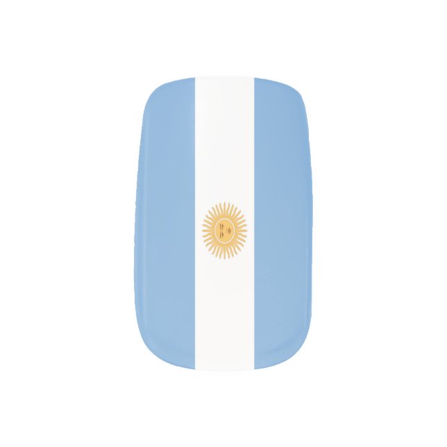 Flag of Argentina Minx Nail Art (Right Thumb)