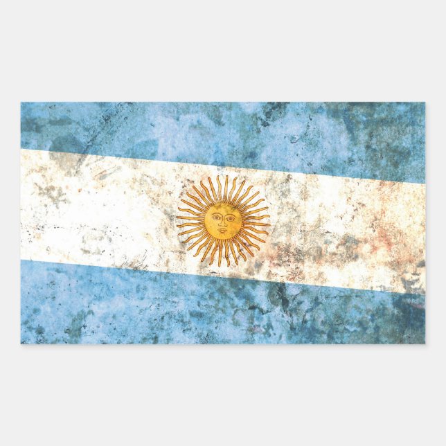 Flag of Argentina Rectangular Sticker (Front)