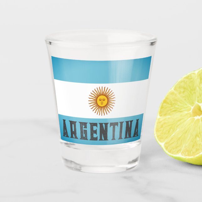 Flag of Argentina Shot Glass (Front)