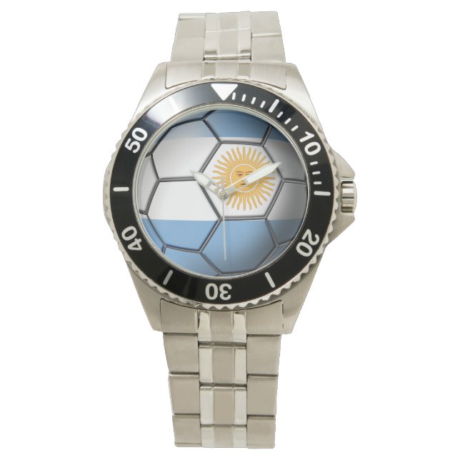 Flag of Argentina Soccer Ball Watch (Front)