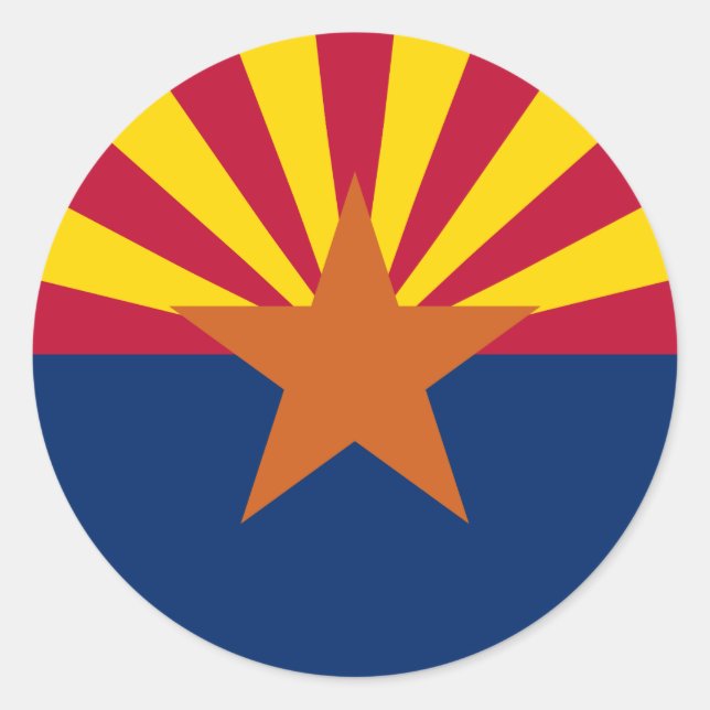 Flag of Arizona Classic Round Sticker (Front)