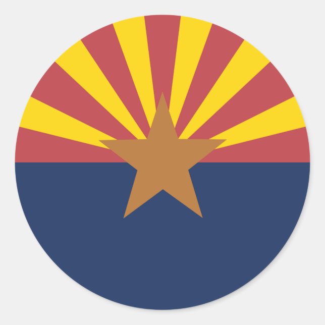 Flag of Arizona Classic Round Sticker (Front)