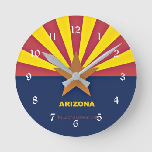 Flag of Arizona Watch Round Clock