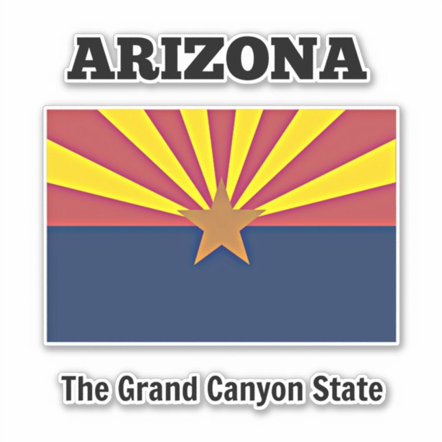Flag of Arizona with state motto  Sticker (Front)