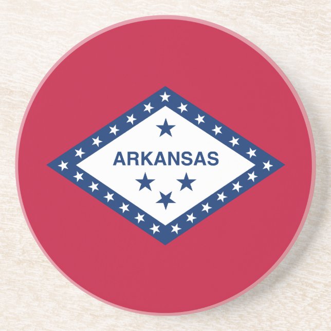 Flag of Arkansas Drink Coaster (Front)