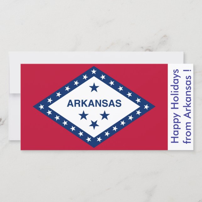 Flag of Arkansas, Happy Holidays from U.S.A. Holiday Card (Front)