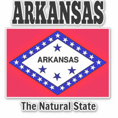 Flag of Arkansas with state motto Sticker