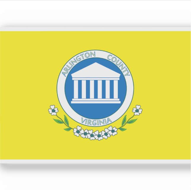 Flag of Arlington County, Virginia (1983–2022),USA Sticker (Front)