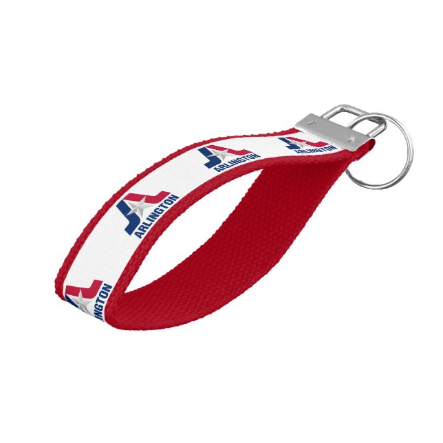 Flag of Arlington, Texas Wrist Keychain (Angled Up)