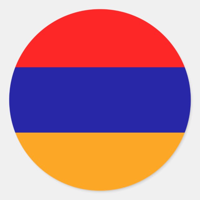Flag of Armenia colors and design Classic Round Sticker (Front)