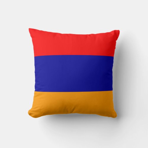 Flag of Armenia colors Throw Pillow