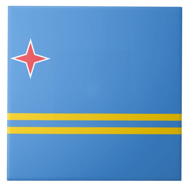 Flag of Aruba Ceramic Tile (Front)