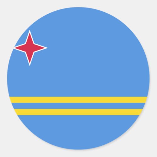 Flag of Aruba Classic Round Sticker