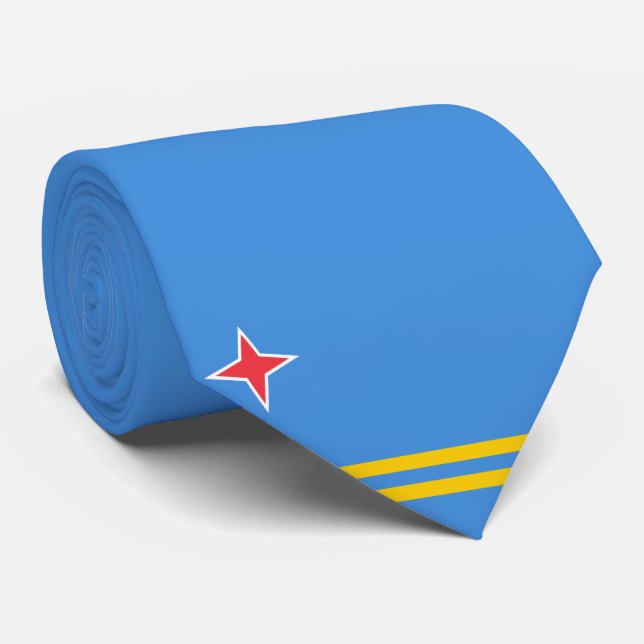 Flag of Aruba Neck Tie (Rolled)