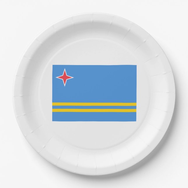 Flag of Aruba Paper Plates (Front)