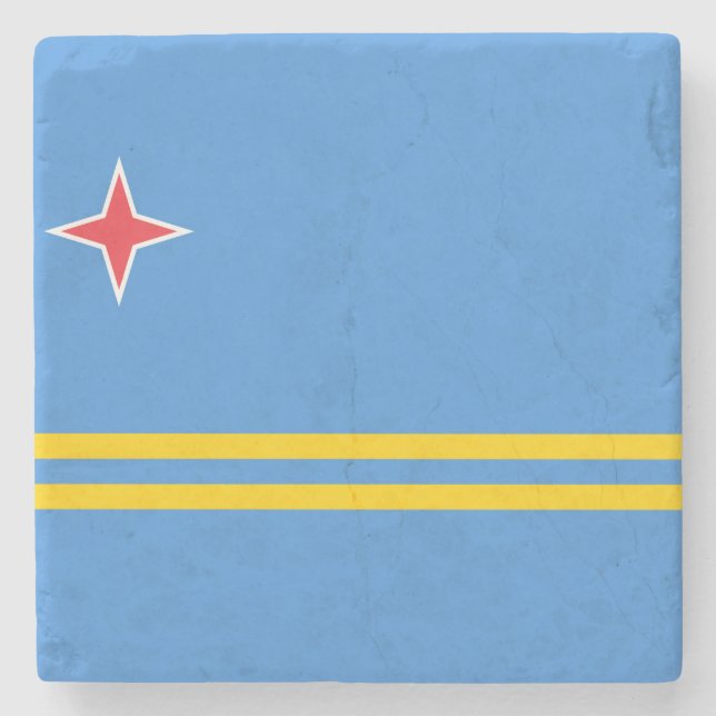 Flag of Aruba Stone Coaster (Front)