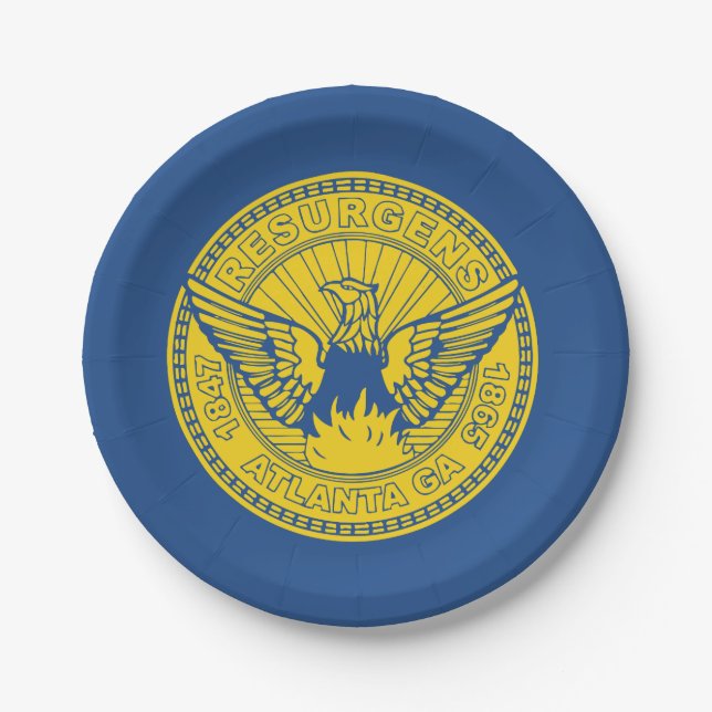 Flag of Atlanta, Georgia Paper Plate (Front)