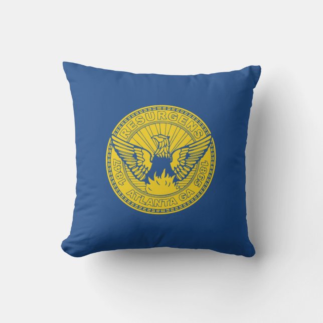 Flag of Atlanta, Georgia Throw Pillow (Front)