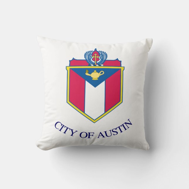 Flag of Austin, Texas Throw Pillow (Front)