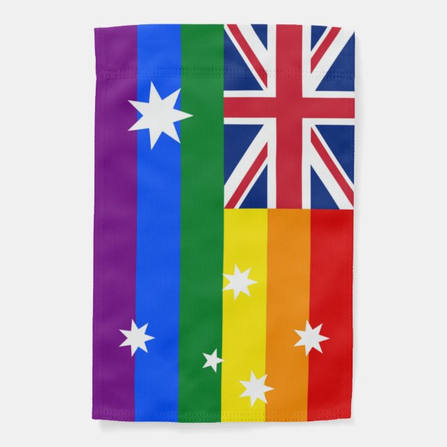 Flag of Australia - Australian LGBT Pride Rainbow  (Front)